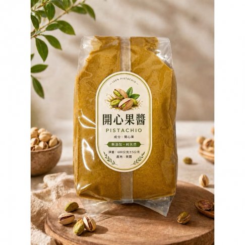 營業用開心果醬,甜點師指定爆款100%純開心果醬,600克裝 1